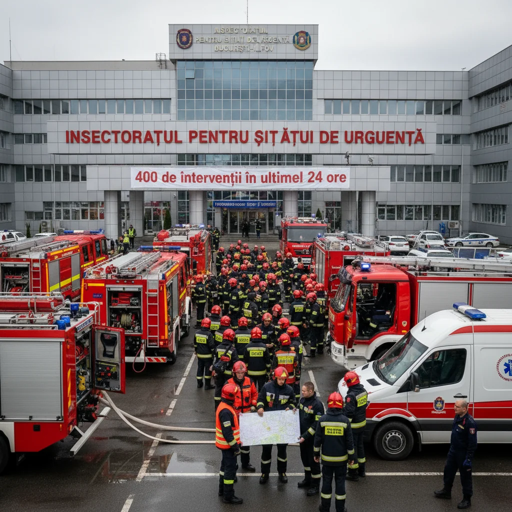 400 de intervenții ISU București–Ilfov în 24 de ore în București și județul Ilfov