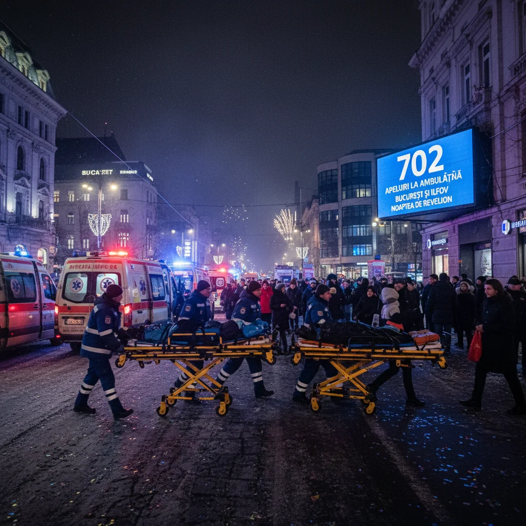 702 apeluri la ambulanță în noaptea de Revelion în București și județul Ilfov