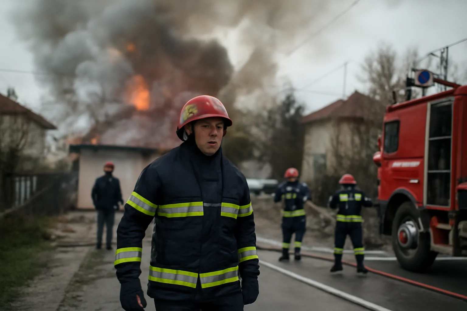 Incendiu la mai multe locuințe în județul Ilfov, intervenție amplă ISUBIF pe strada Garoafei