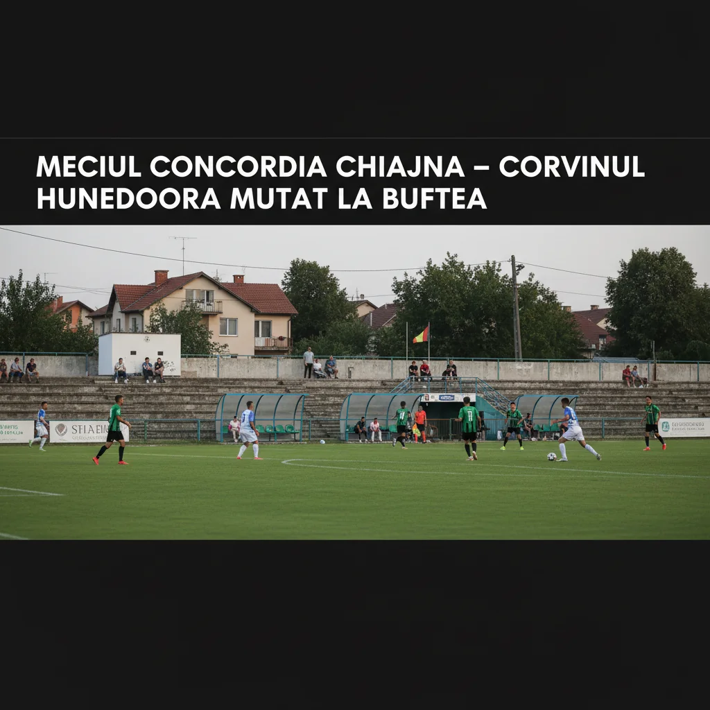 Meciul Concordia Chiajna – Corvinul Hunedoara, programat în Ilfov, va avea loc la Buftea