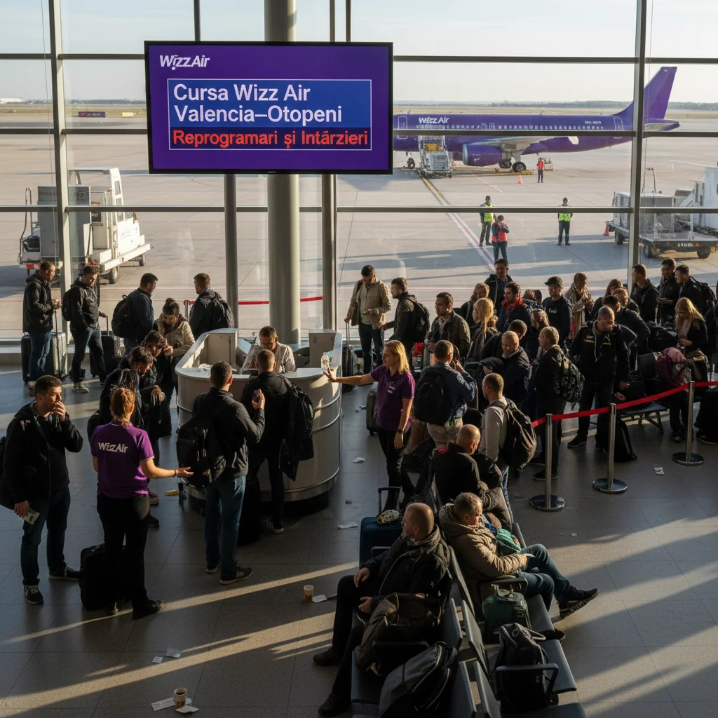 Zbor Wizz Air Valencia–Otopeni, întârziat aproape 24 de ore la sosirea în Ilfov
